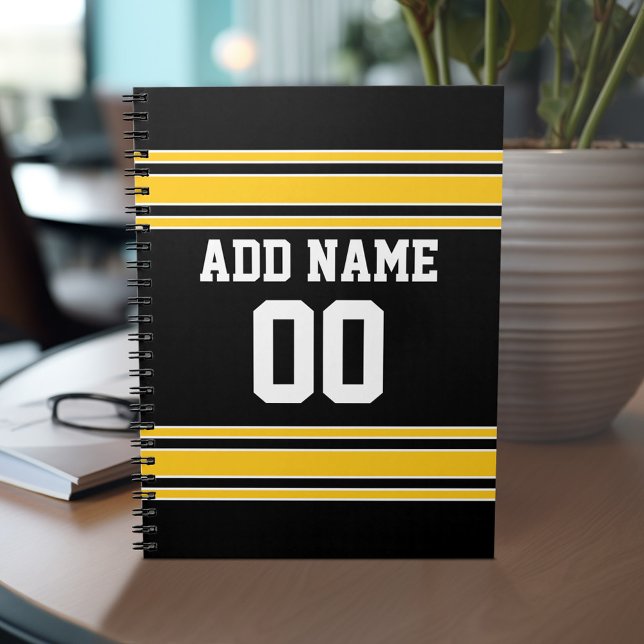 Team Jersey mit Individuelle Name und Nummer Notizblock (Personalized notebook with Sports Jersey Football Design - Custom Name and Other Text)