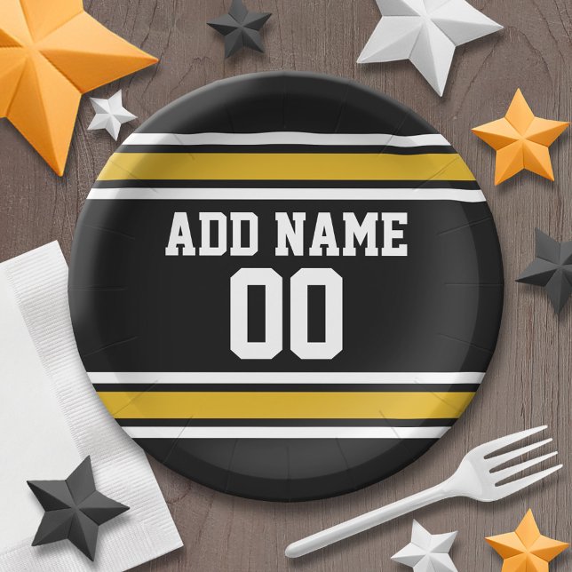 Team Jersey mit Individuelle Name und Nummer Pappteller (Personalized party plates - sports theme for birthday or any occasion)