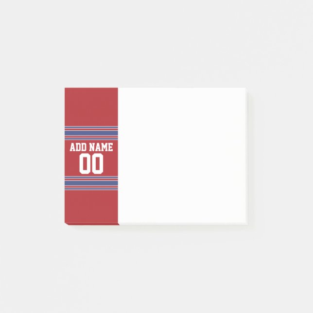 Team Jersey mit Individuelle Name und Nummer Post-it Klebezettel (Vorderseite)