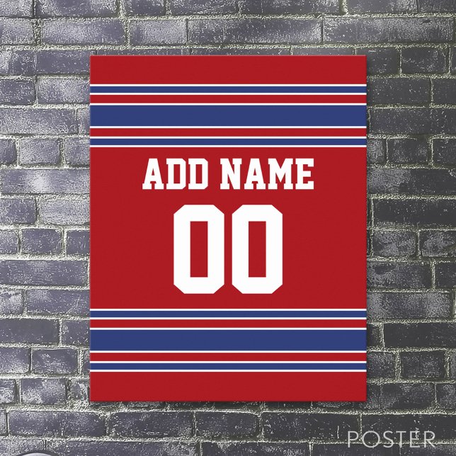 Team Jersey mit Individuelle Name und Nummer Poster (Sport Jersey Poster)