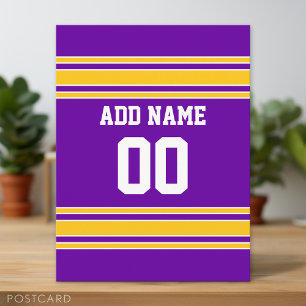 Team Jersey mit Individuelle Name und Nummer Postkarte