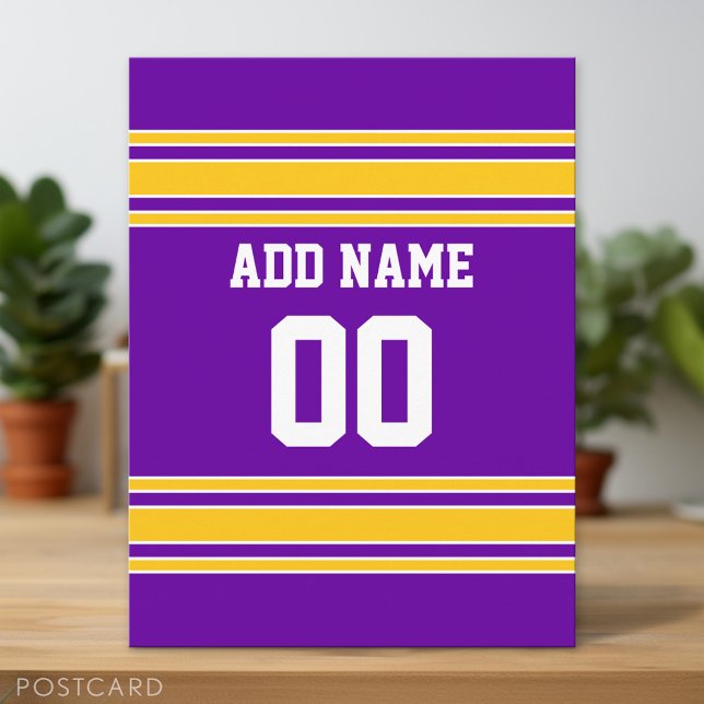 Team Jersey mit Individuelle Name und Nummer Postkarte (Custom Postcard)