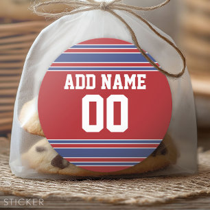 Team Jersey mit Individuelle Name und Nummer Runder Aufkleber