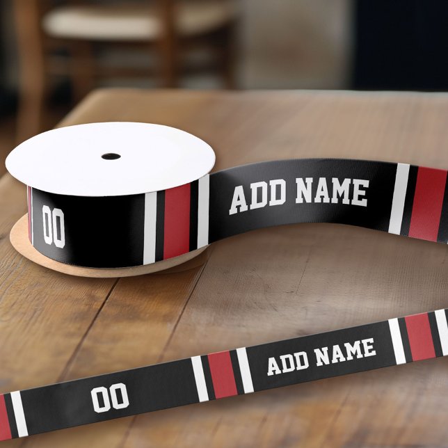 Team Jersey mit Individuelle Name und Nummer Satinband (Custom Ribbon - add your personalized text)