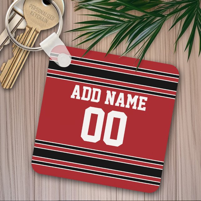 Team Jersey mit Individuelle Name und Nummer Schlüsselanhänger (Personalized keychain - Sports Jersey Theme)