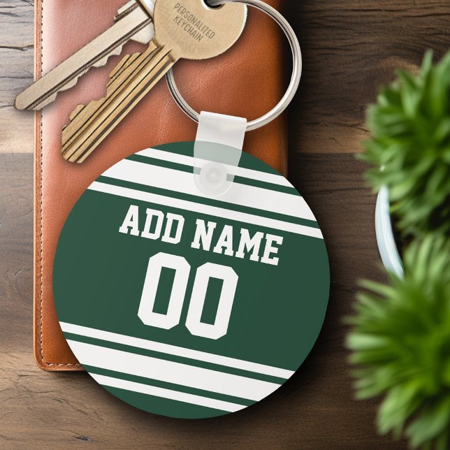 Team Jersey mit Individuelle Name und Nummer Schlüsselanhänger (Personalized Keychain - Sports Jersey Football Theme)