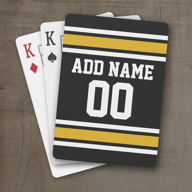 Team Jersey mit Individuelle Name und Nummer Spielkarten (Personalized Playing Cards - Sporty Stripes)