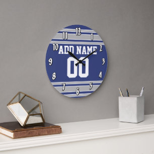 Team Jersey mit individuellem Namen und Zahl Große Wanduhr