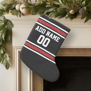 Team Jersey mit individuellem Namen und Zahl Großer Weihnachtsstrumpf