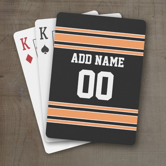 Team Jersey mit individuellem Namen und Zahl Spielkarten (Personalized Playing Cards - Sports Jersey Design)