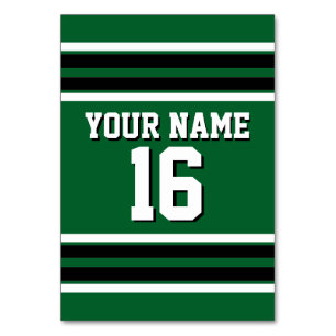 Team-Jerseys Forest Greens schwarzer Tischnummer