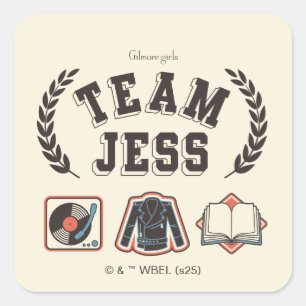 Team Jess Gilmore Girls Design Quadratischer Aufkleber