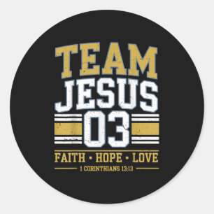 Team Jesus 03 Christlich Faith Teen Girl Kleinkind Runder Aufkleber