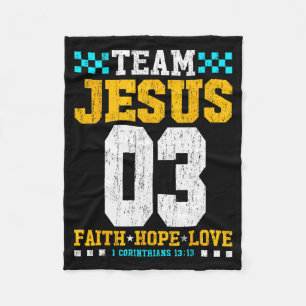Team Jesus 03 Glaube Hoffnung Liebe Christliche Bi Fleecedecke