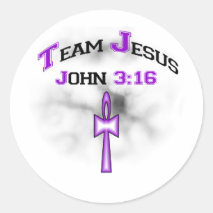 Team Jesus Christlich John 316 Runder Aufkleber