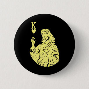 Team Jesus Christus ist König des Herzens, religiö Button