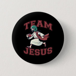 Team Jesus Football Lover T-Shirt Christlich Faith Button