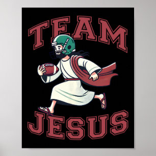 Team Jesus Football Lover T-Shirt Christlich Faith Poster