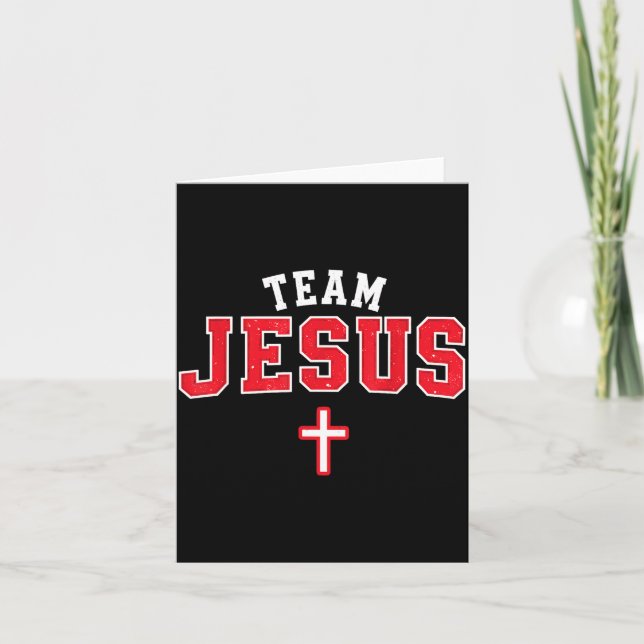 Team Jesus - Funny Christian Cross Emblem Faith St Karte (Vorderseite)