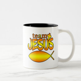 Team-Jesus-Kaffee-Tasse Zweifarbige Tasse