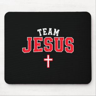 Team Jesus - Lustiges christliches Kreuz-Emblem Gl Mousepad