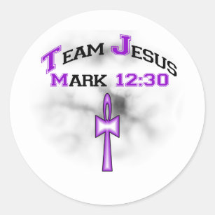 Team Jesus Mark 12:30 Runder Aufkleber