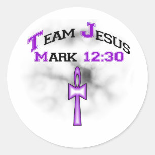 Team Jesus Mark 12:30 Runder Aufkleber