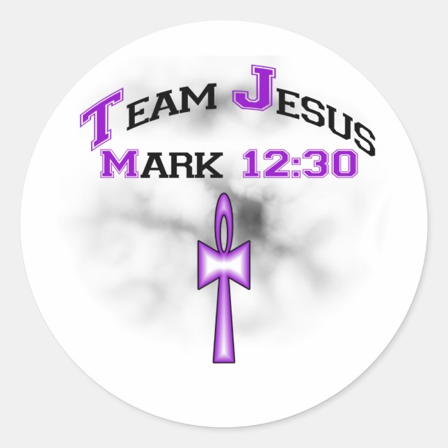 Team Jesus Mark 12:30 Runder Aufkleber (Vorderseite)