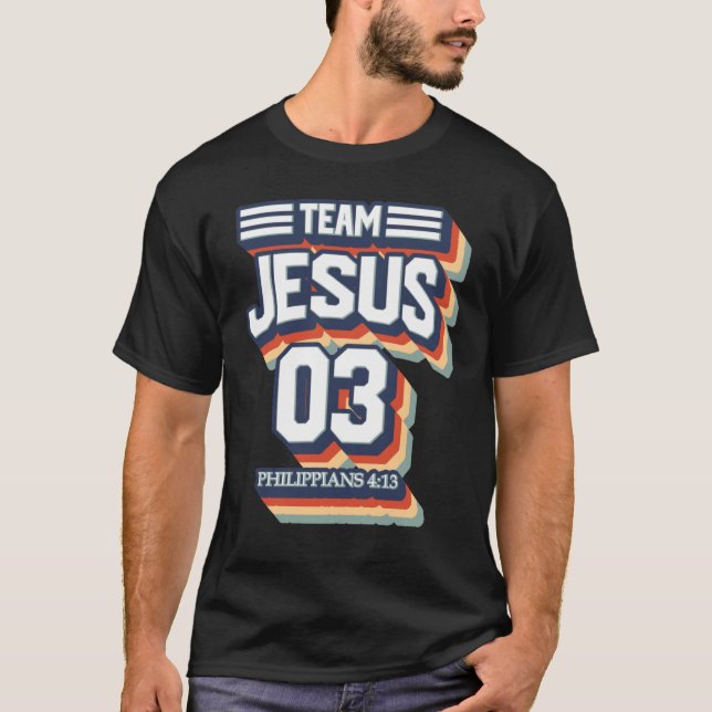 Team Jesus No 03 Krieger Mitglied Christlich Männe T-Shirt (Vorderseite)