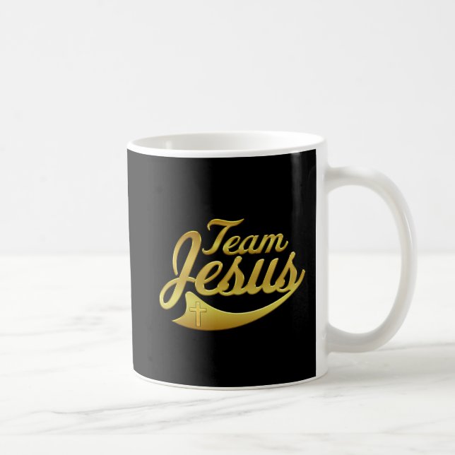 Team-Jesus-Schwarzes und Goldkaffee-Tasse Kaffeetasse (Rechts)