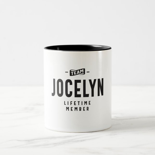 Team Jocelyn Lifetime Personalisiert Name Zweifarbige Tasse (Mittel)
