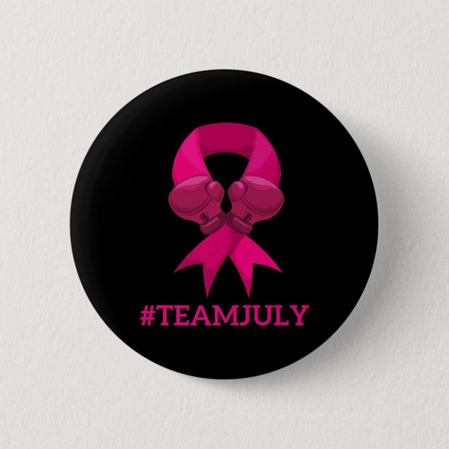 TEAM JULI Brustkrebs - Premium-T - Shirt Button (Vorderseite)