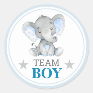 Team Junge Ich wähle Geschlecht Enthüllung Baby Du Runder Aufkleber