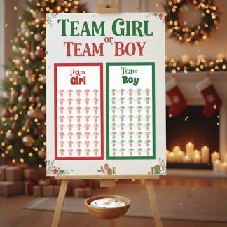 Team Junge: Weihnachts-Geschlechter-Enthüllungs-Au Runder Aufkleber