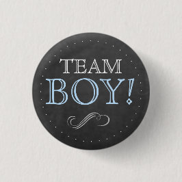 Team-Jungen-blaue Tafel-Babyparty klein Button