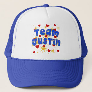TEAM JUSTIN! T - Shirts für Kinder und Erwachsene Truckerkappe