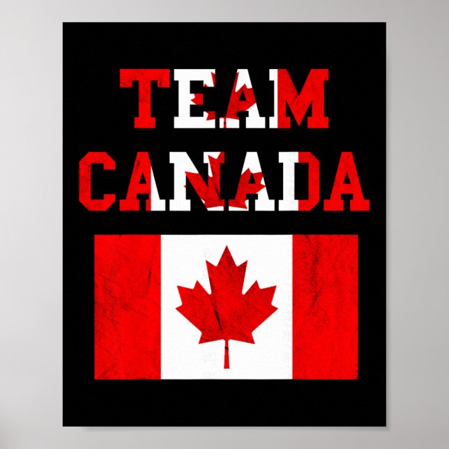 Team Kanada Maple Leaf kanadisches Fußballteam Kan Poster (Vorne)