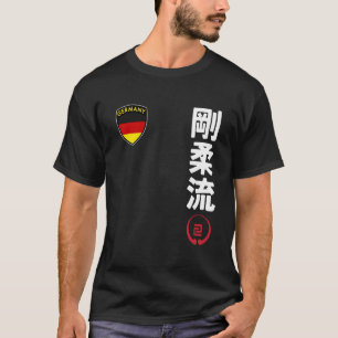 Team Karate Goju Ryu Deutsche Flagge Kanji Japanis T-Shirt