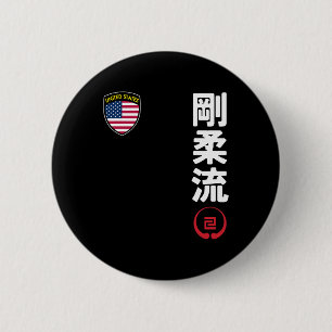 Team Karate Goju Ryu Usa Flag Kanji Japanisch Mart Button