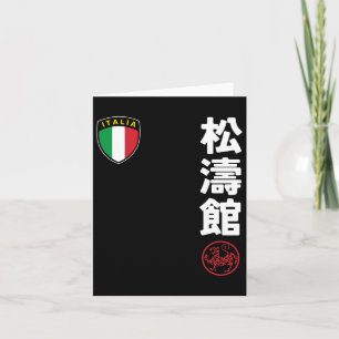 Team Karate Shotokan Italien Flaggen Kanji Japanis Karte