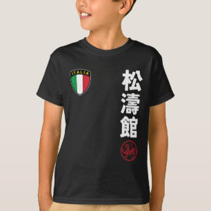 Team Karate Shotokan Italien Flaggen Kanji Japanis T-Shirt
