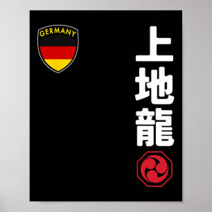 Team Karate Uechi Ryu Deutsche Flagge Japanisches  Poster