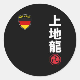 Team Karate Uechi Ryu Deutsche Flagge Japanisches Runder Aufkleber