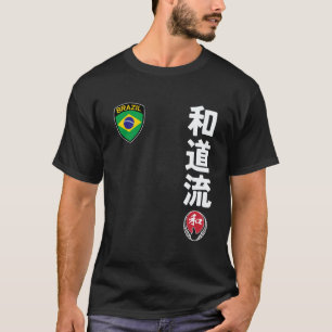 Team Karate Wado Ryu Brasil-Flagge Kanji Japanisch T-Shirt