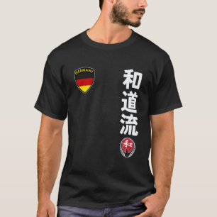 Team Karate Wado Ryu Deutsche Flagge Kanji Japanis T-Shirt