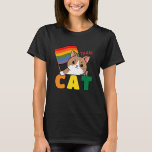 Team Katze Lesbischer Stolz Unterstützer Lustig LG T-Shirt