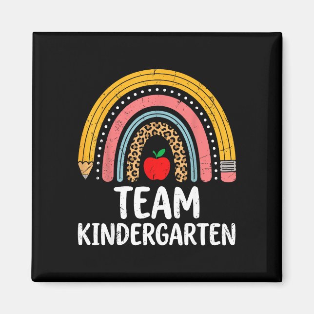 Team Kindergarten Boho Regenbogen Bleistift K Lehr Magnet (Vorne)