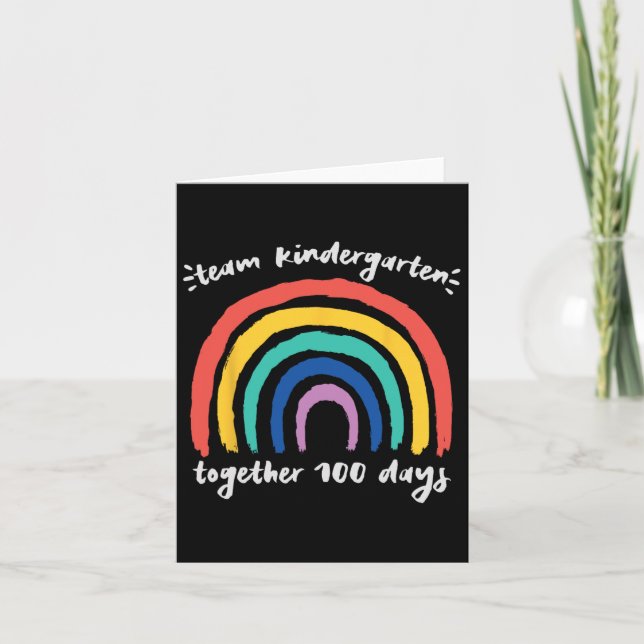 Team Kindergarten Gemeinsam 100 Tage Regenbogenleh Karte (Vorderseite)