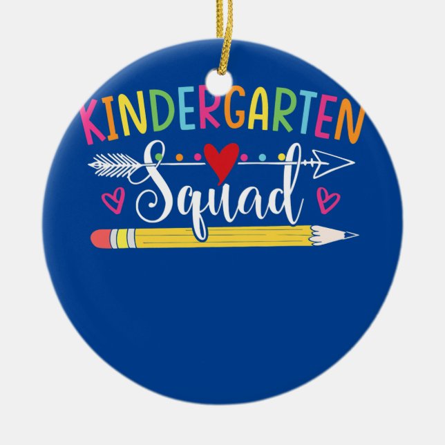 Team Kindergarten Squad Lehrerin zurück Keramik Ornament (Vorne)