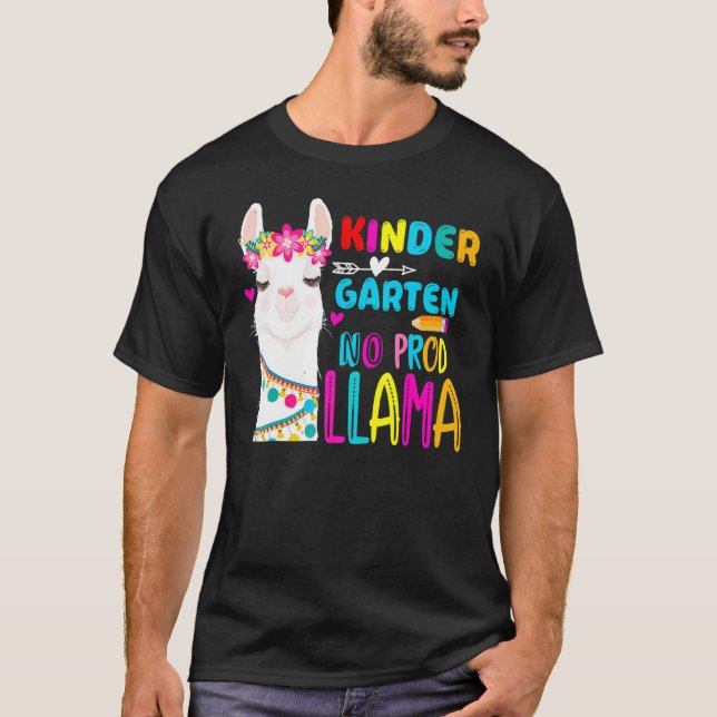 Team Kindergarten Teacher Rainbow No Prob Llama 10 T-Shirt (Vorderseite)